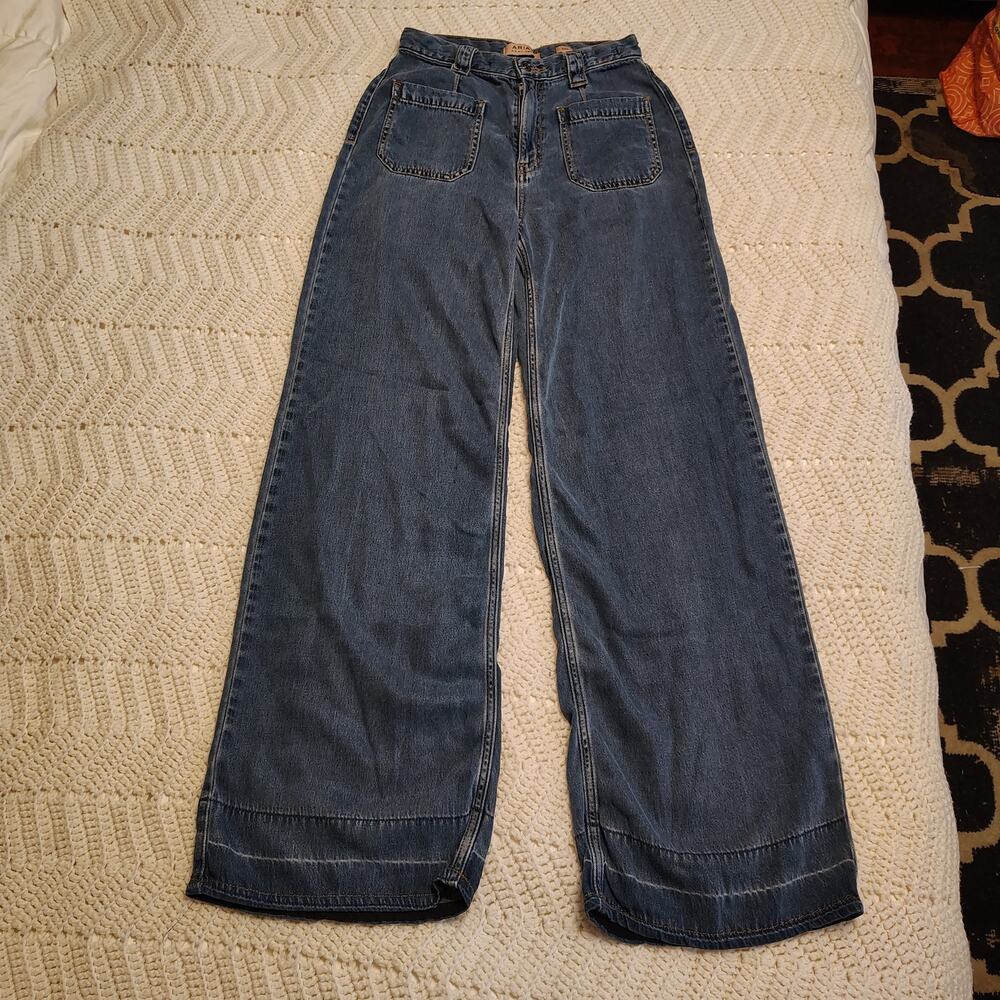 Ariat R.E.A.L. Denim Wide Leg Jeans 28R Western Y2K Baggy Blue